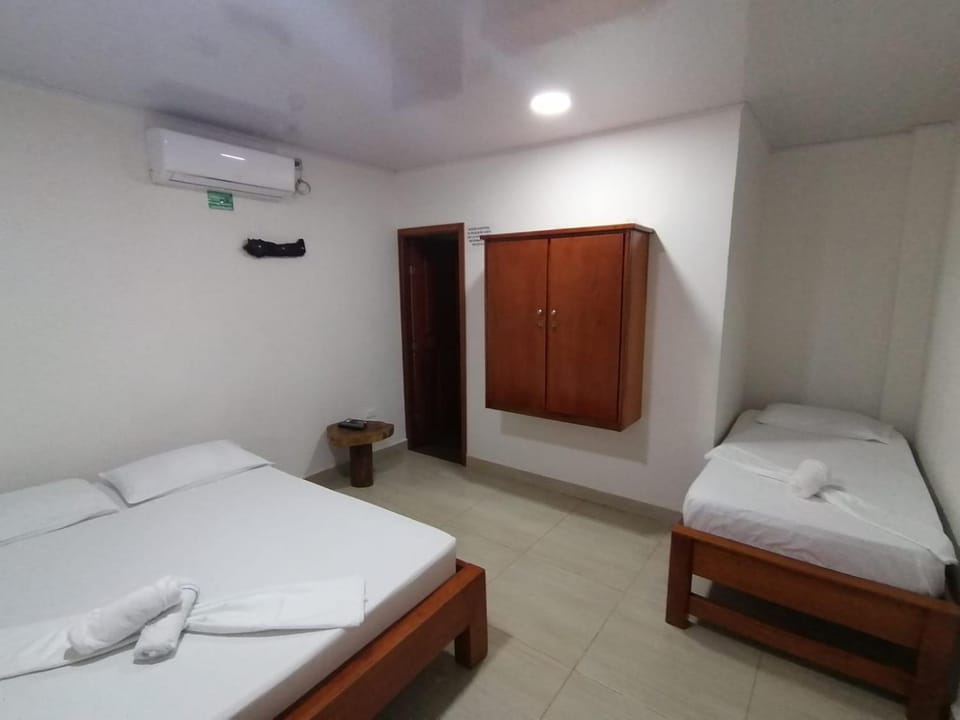 Bed, Photo of the whole room, Bedroom, towels, wardrobe, air conditioner