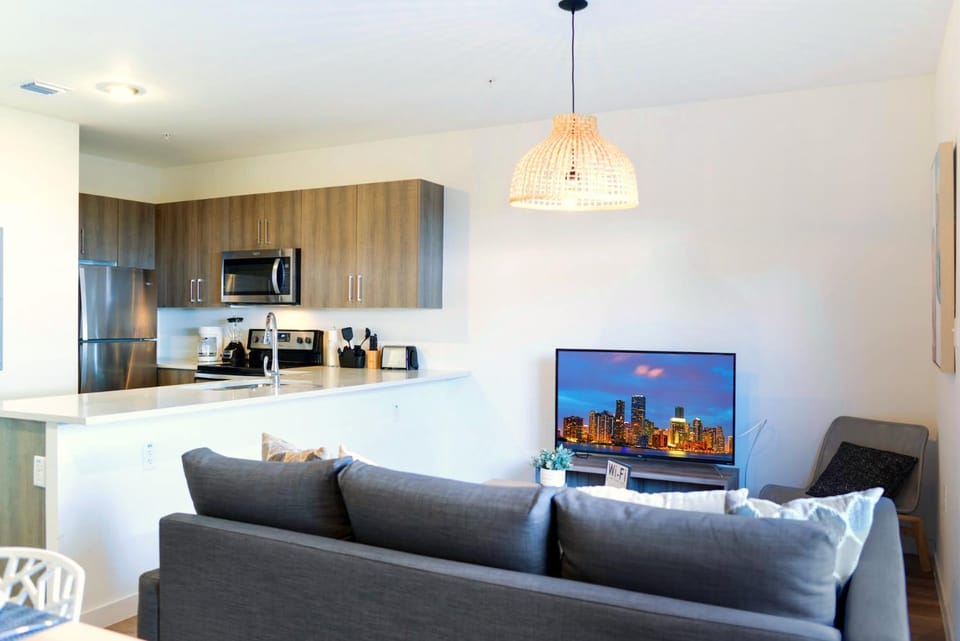 TV and multimedia, Kitchen or kitchenette, Living room, Seating area, air conditioner