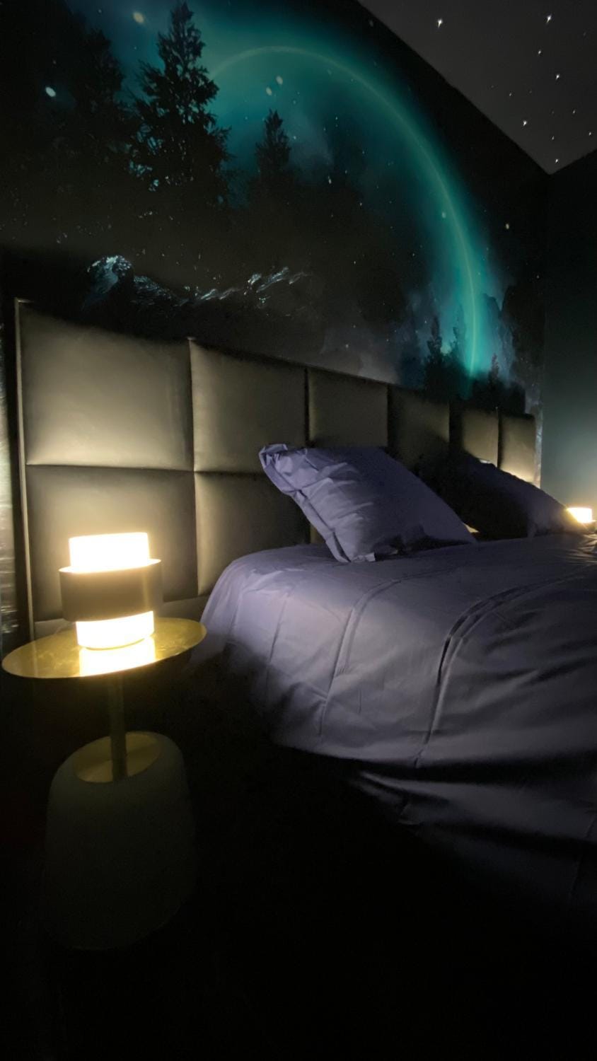 Bed, Night, Photo of the whole room, Bedroom