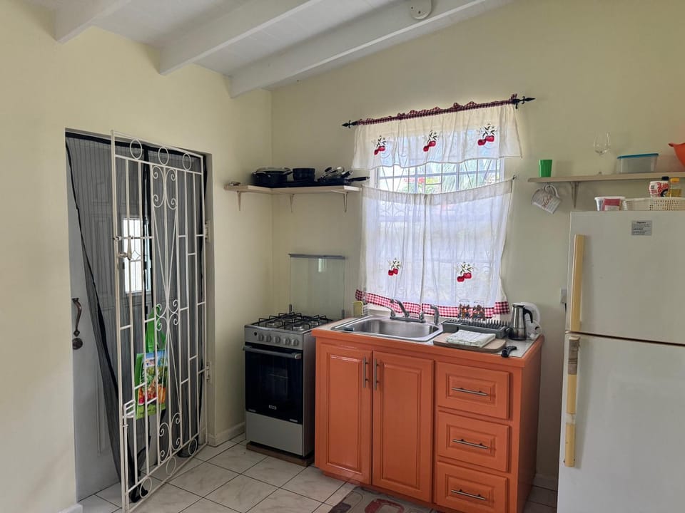 Kitchen or kitchenette, oven