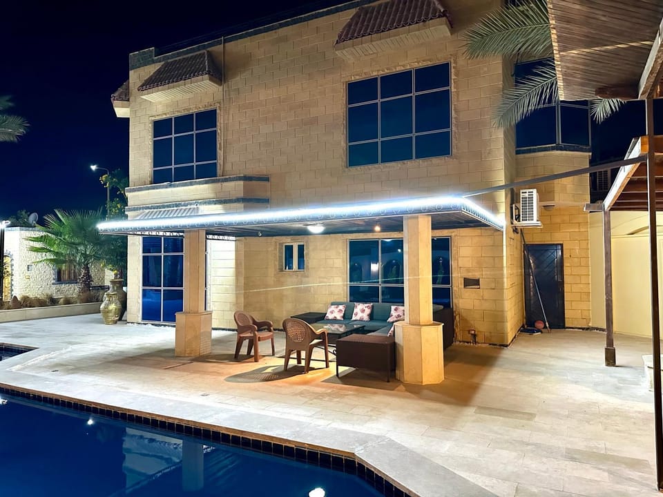 Property building, Patio, Night
