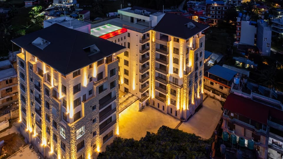 Property building, Night, Bird's eye view