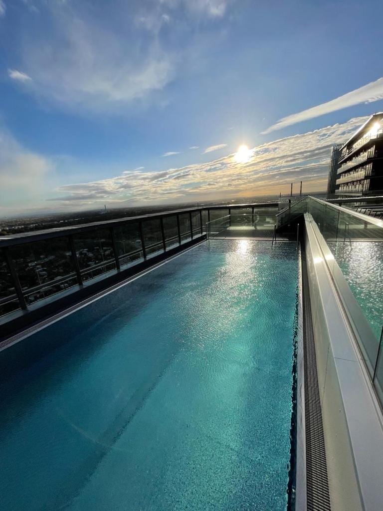 Pool view, Swimming pool, Sunrise