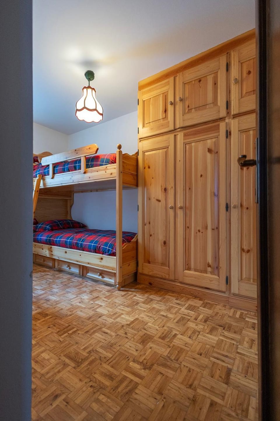 Bed, Photo of the whole room, Bedroom, bunk bed, wardrobe