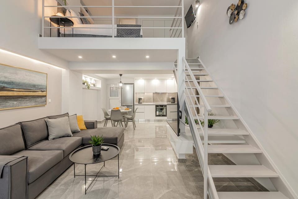 Bed, Living room, Seating area