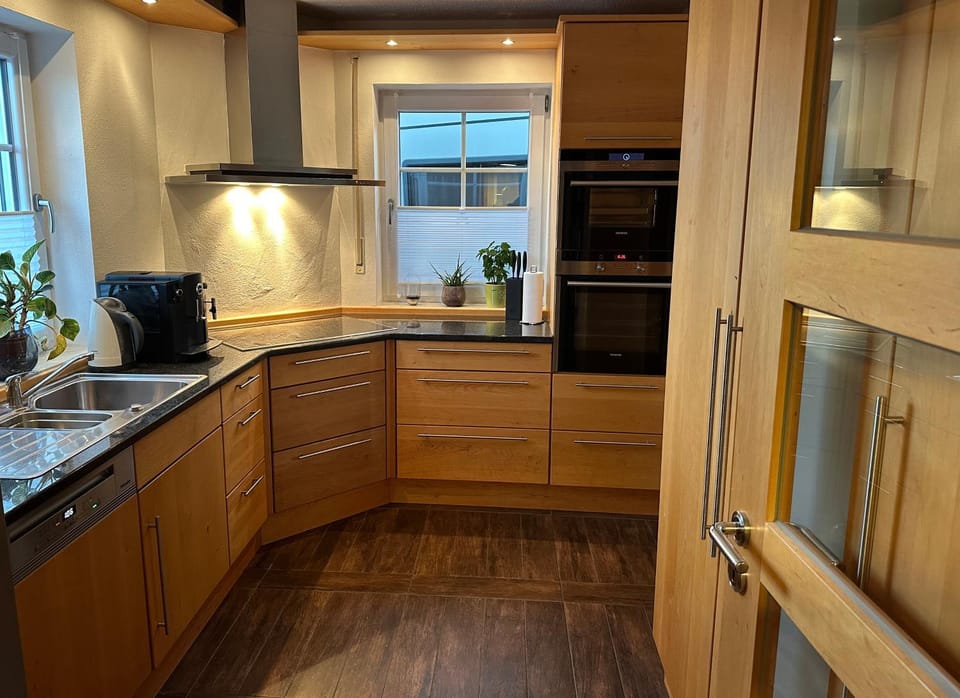 Kitchen or kitchenette, dishwasher, stove