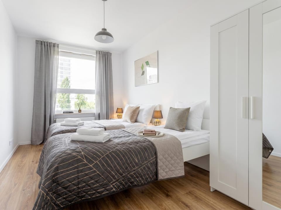 Bed, Photo of the whole room, Bedroom, towels, wardrobe