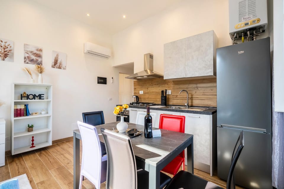 Kitchen or kitchenette, Living room, Dining area, oven, stove, toaster