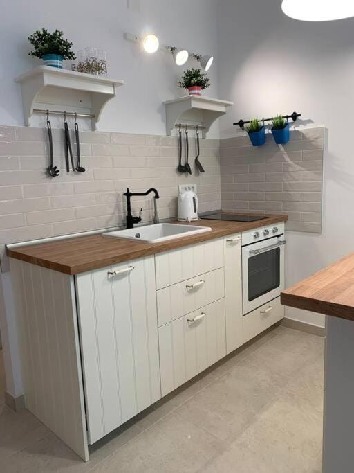 Kitchen or kitchenette, dishwasher, stove