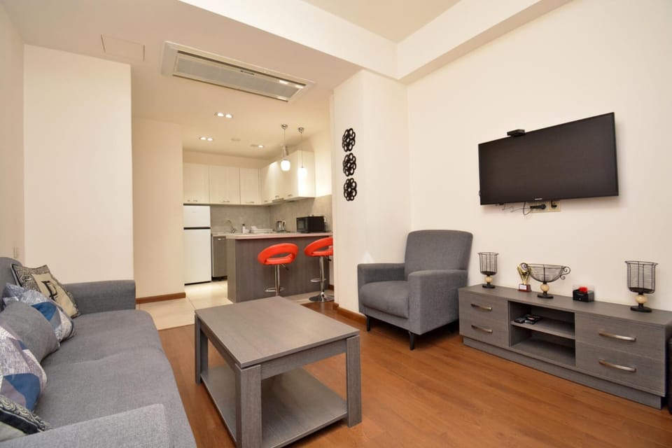 Living room, kitchen
