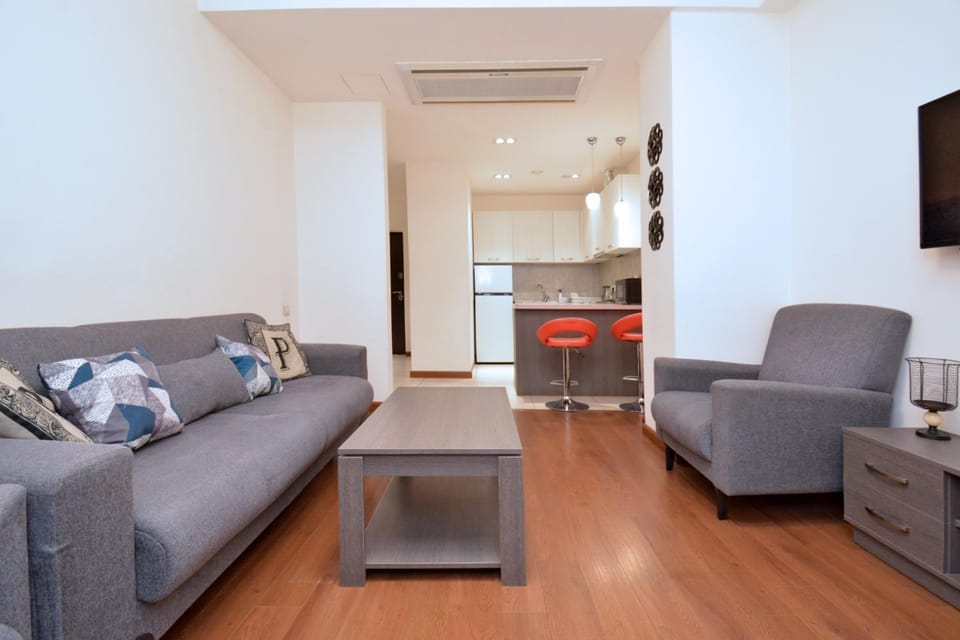 Living room, kitchen