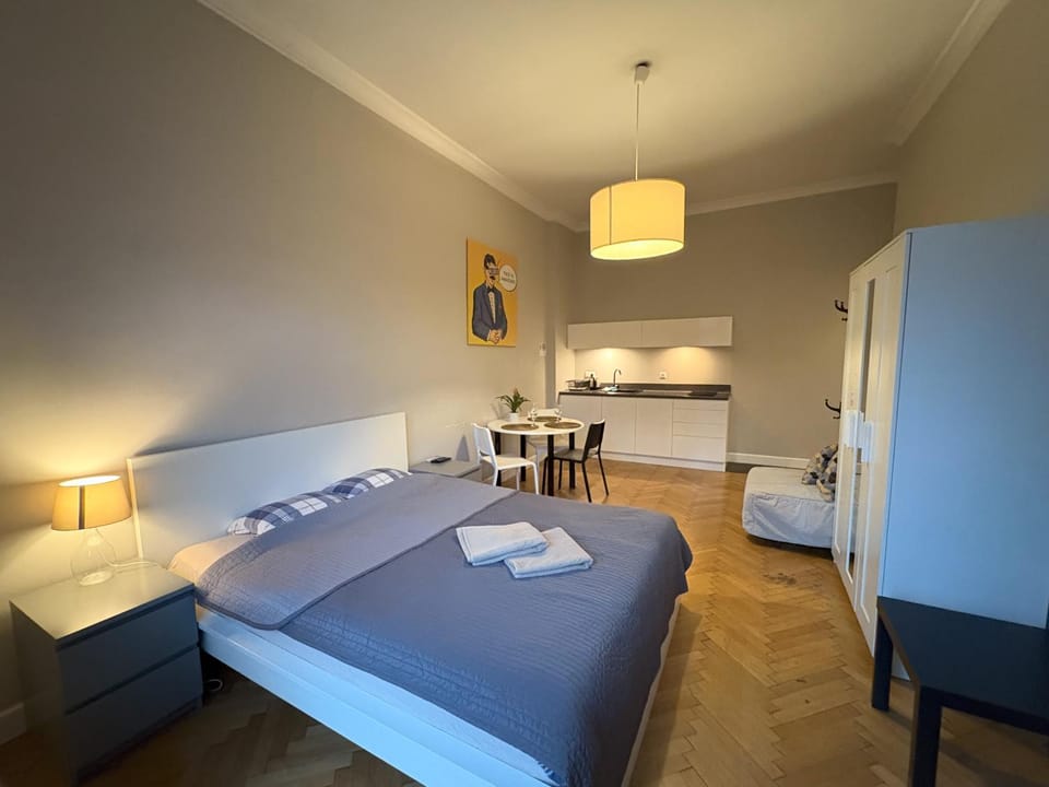 Bed, Kitchen or kitchenette, Living room, Photo of the whole room, Seating area, Dining area, Bedroom