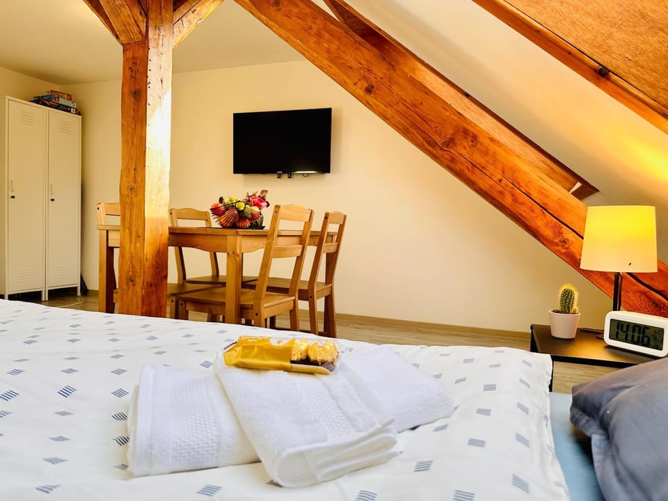 Communal lounge/ TV room, Bed, TV and multimedia, Photo of the whole room, Seating area, Evening entertainment, Bedroom, towels