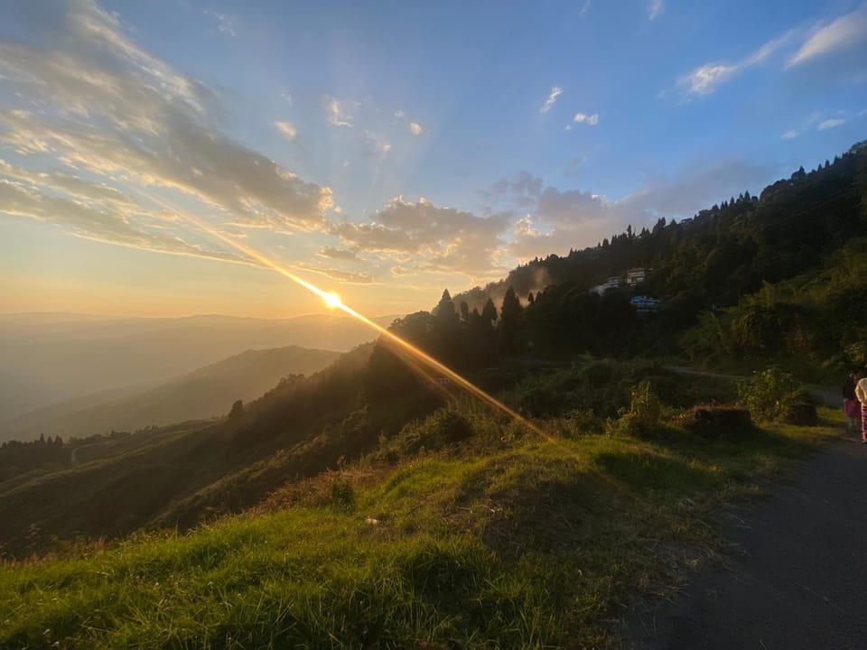 Nearby landmark, Natural landscape, Mountain view, Sunset