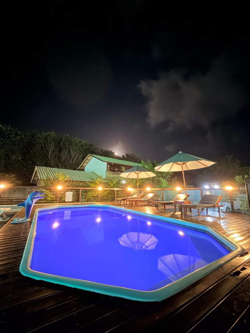 Swimming pool, sunbed