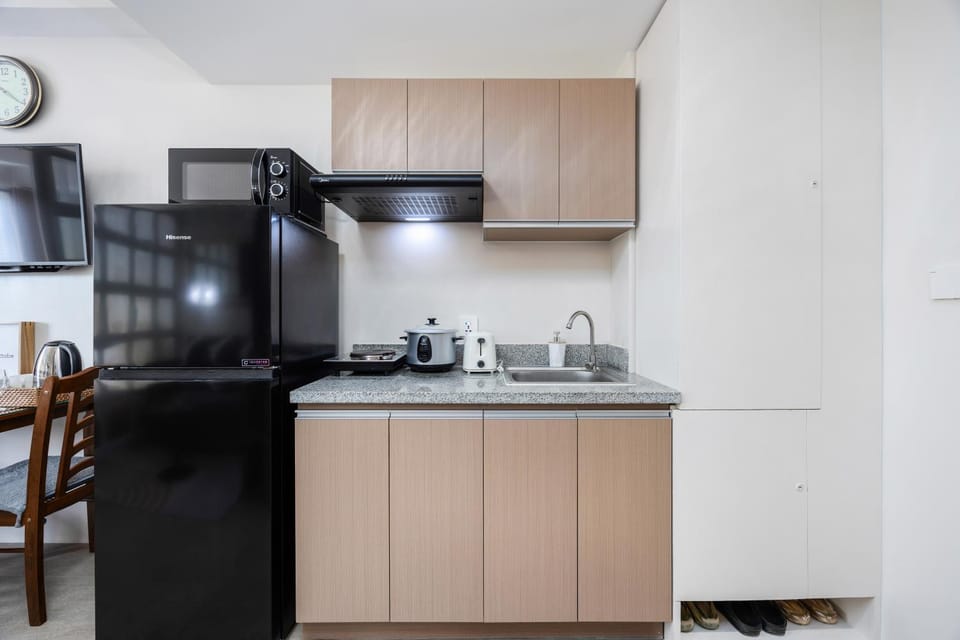 Kitchen or kitchenette, stove, toaster