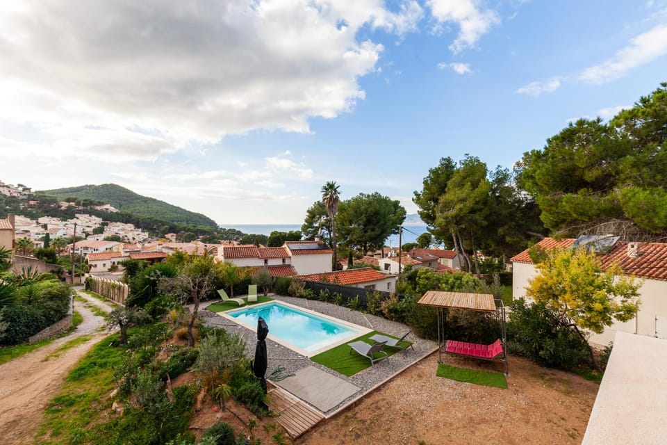 Property building, Living room, Swimming pool