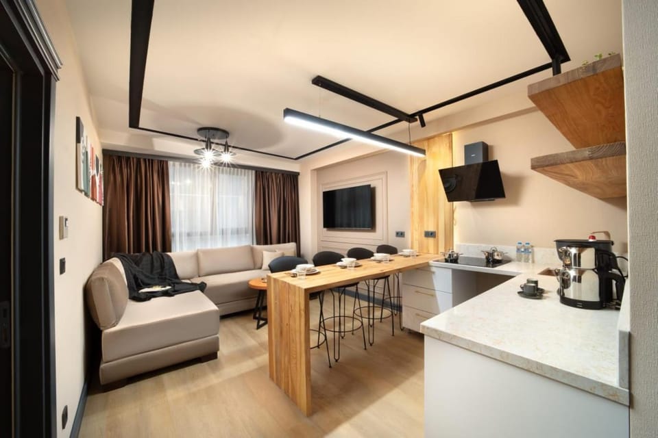 Bed, TV and multimedia, Coffee/tea facilities, Kitchen or kitchenette, Living room, Photo of the whole room, Seating area, Dining area, Bedroom, minibar