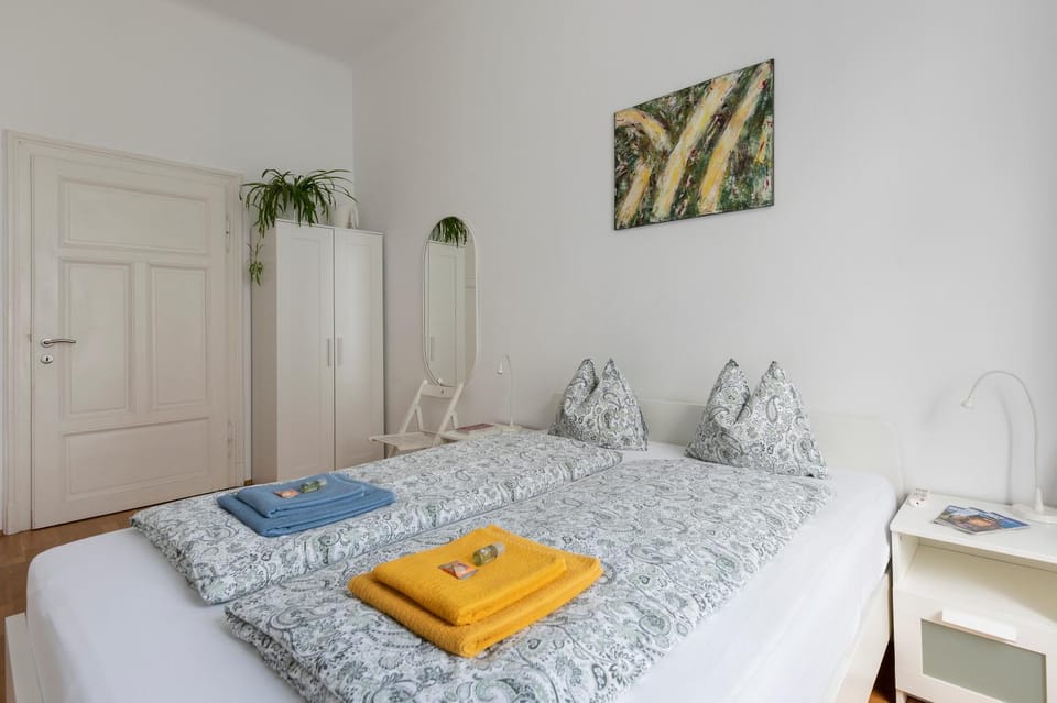Bed, Photo of the whole room, Bedroom, towels, wardrobe
