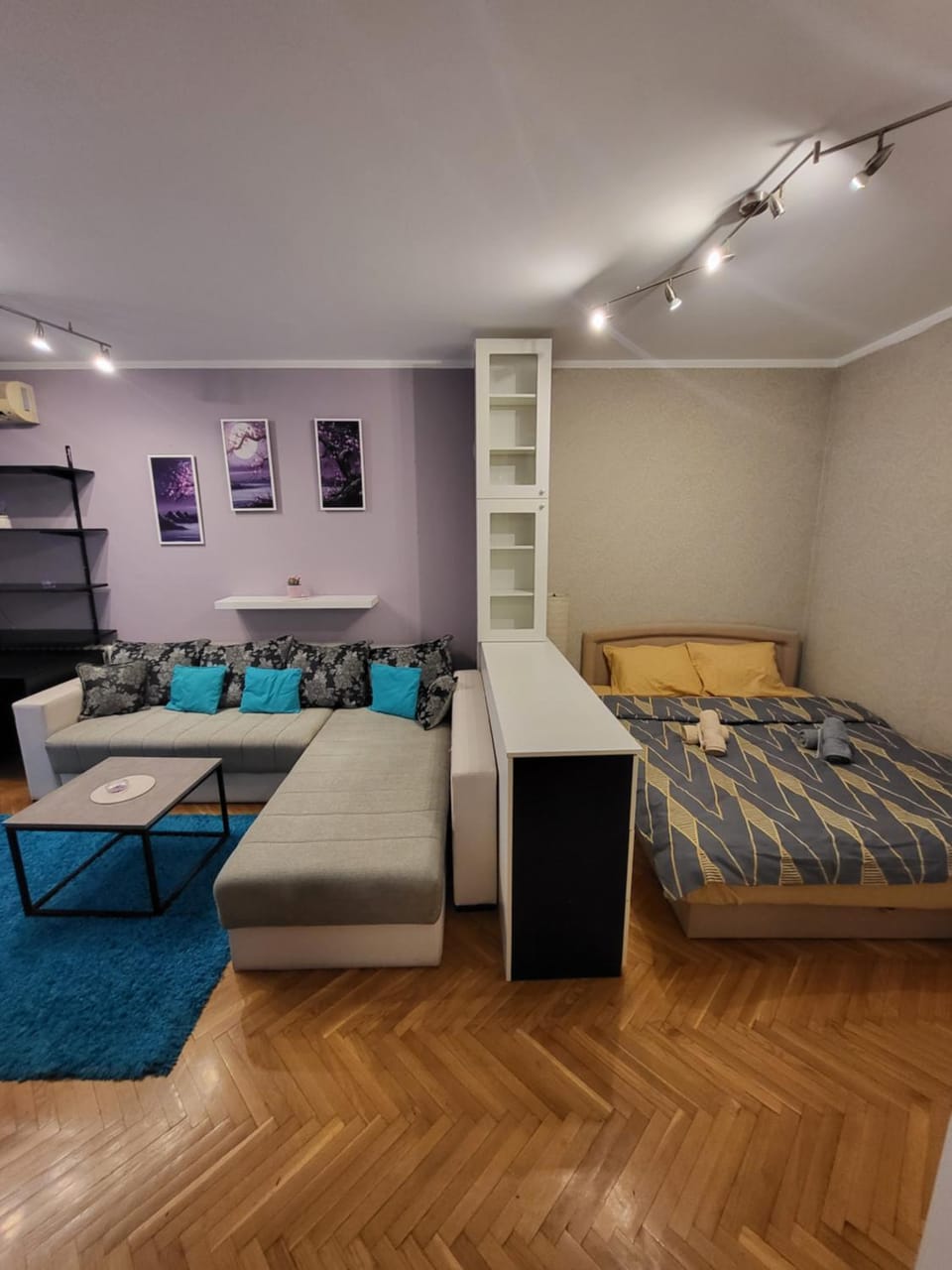 Bed, Living room, Photo of the whole room, Seating area, Bedroom