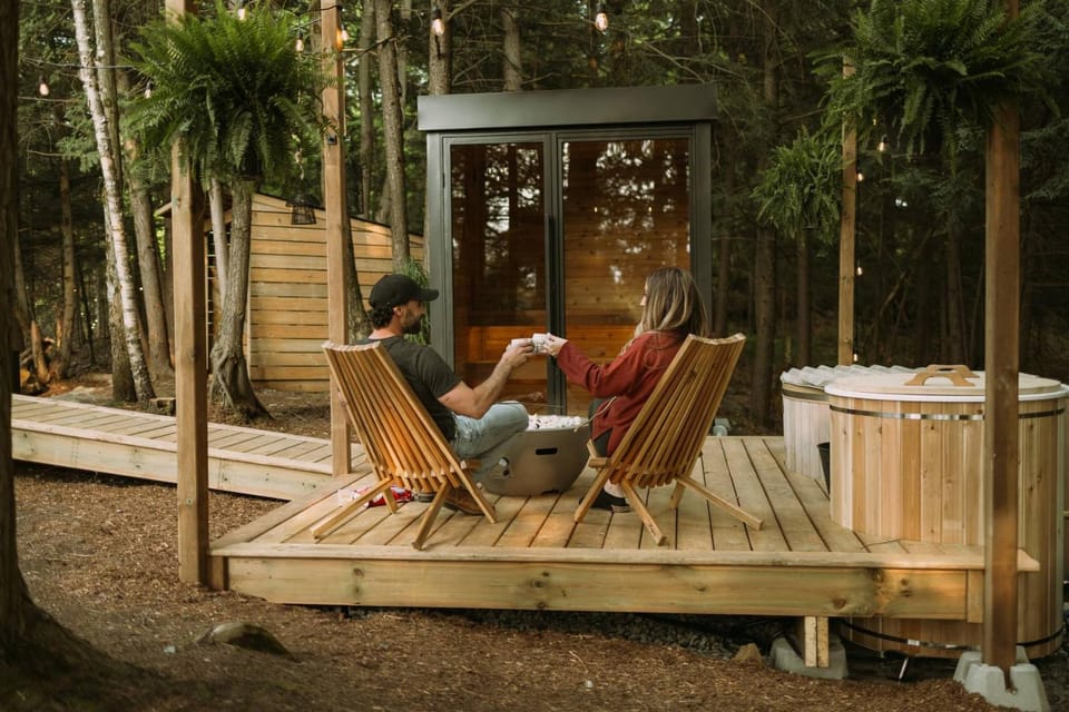 Patio, Sauna, fireplace