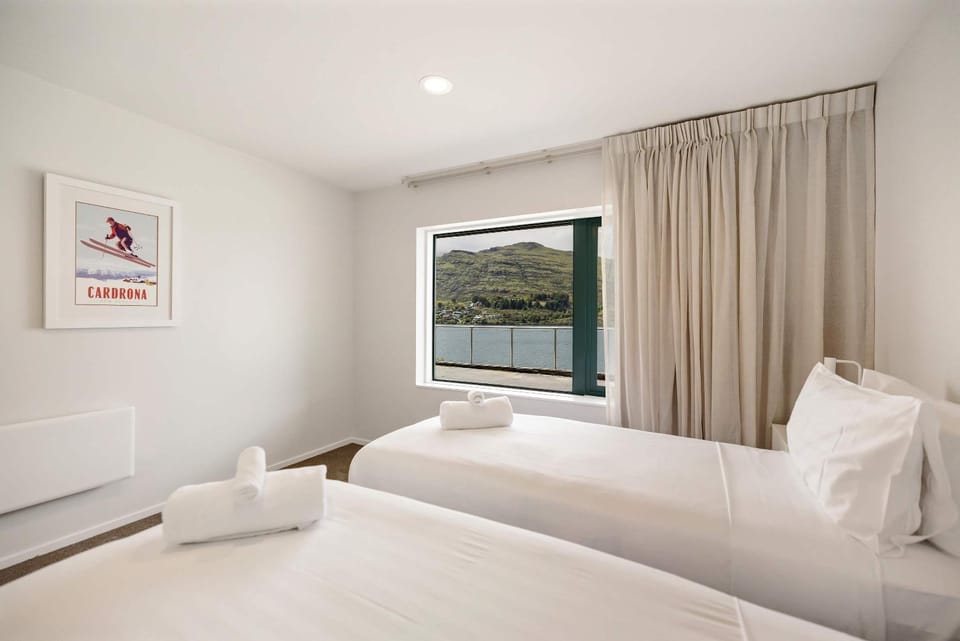 Bed, Natural landscape, Bedroom, Lake view, towels