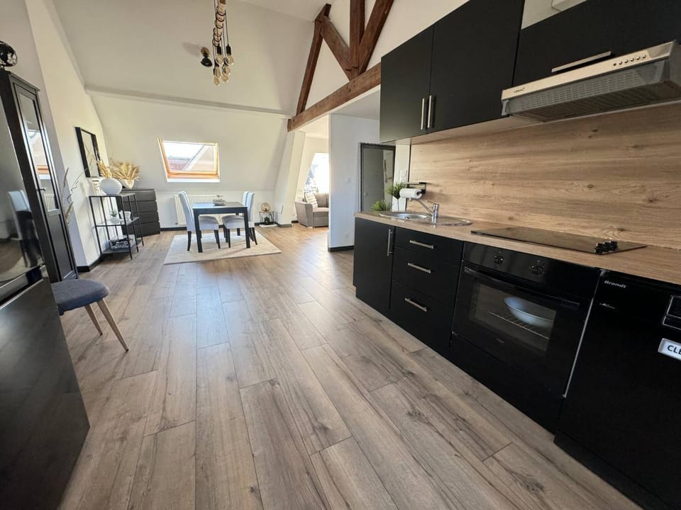 Kitchen or kitchenette, Dining area, dishwasher, oven, stove