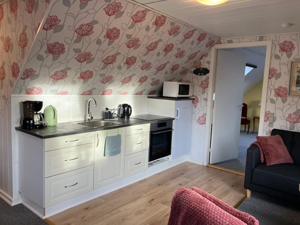 Coffee/tea facilities, Kitchen or kitchenette, oven, stove