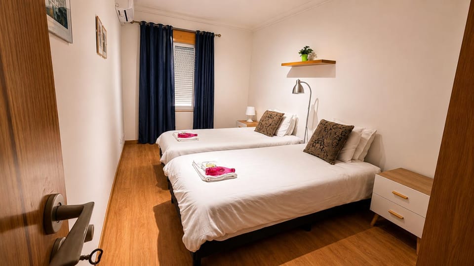 Bed, Bedroom, internet, towels, wardrobe, air conditioner