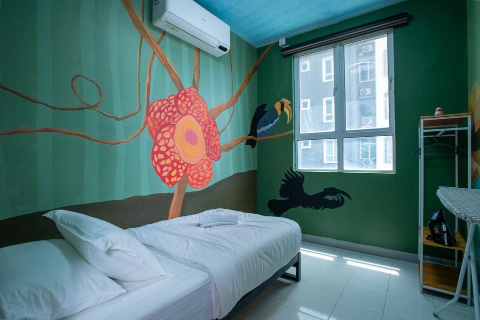 Bed, air conditioner