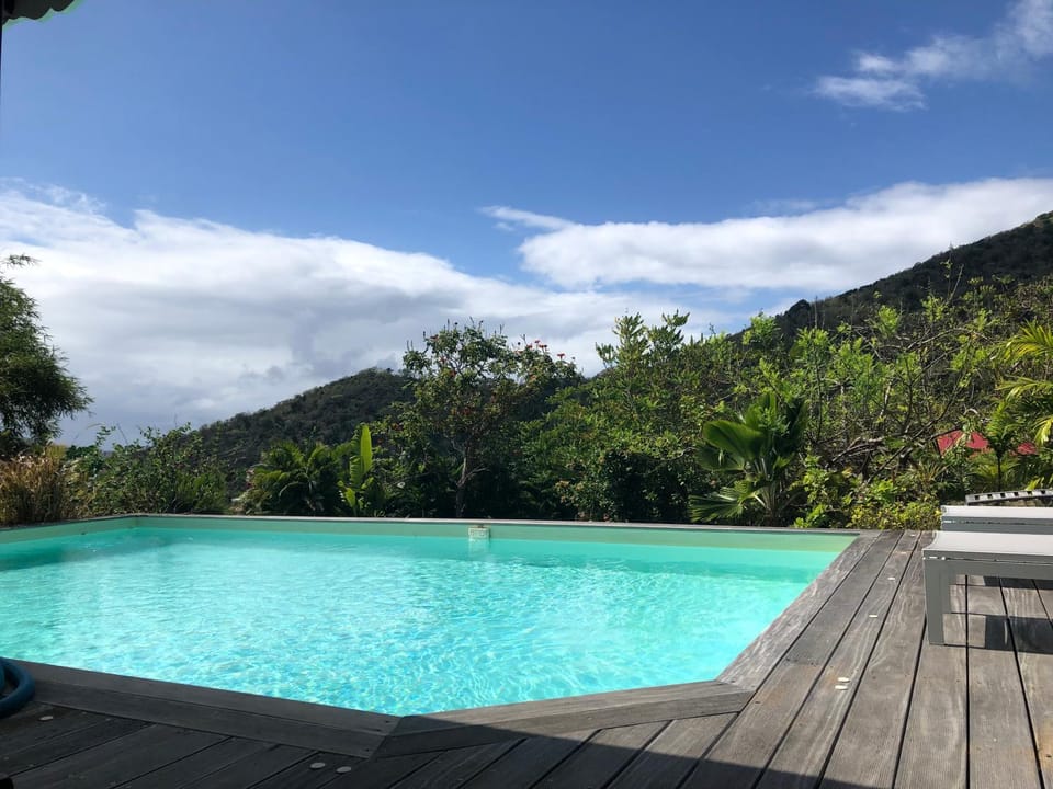 Day, Natural landscape, Garden, Garden view, Mountain view, Pool view, Swimming pool, sunbed