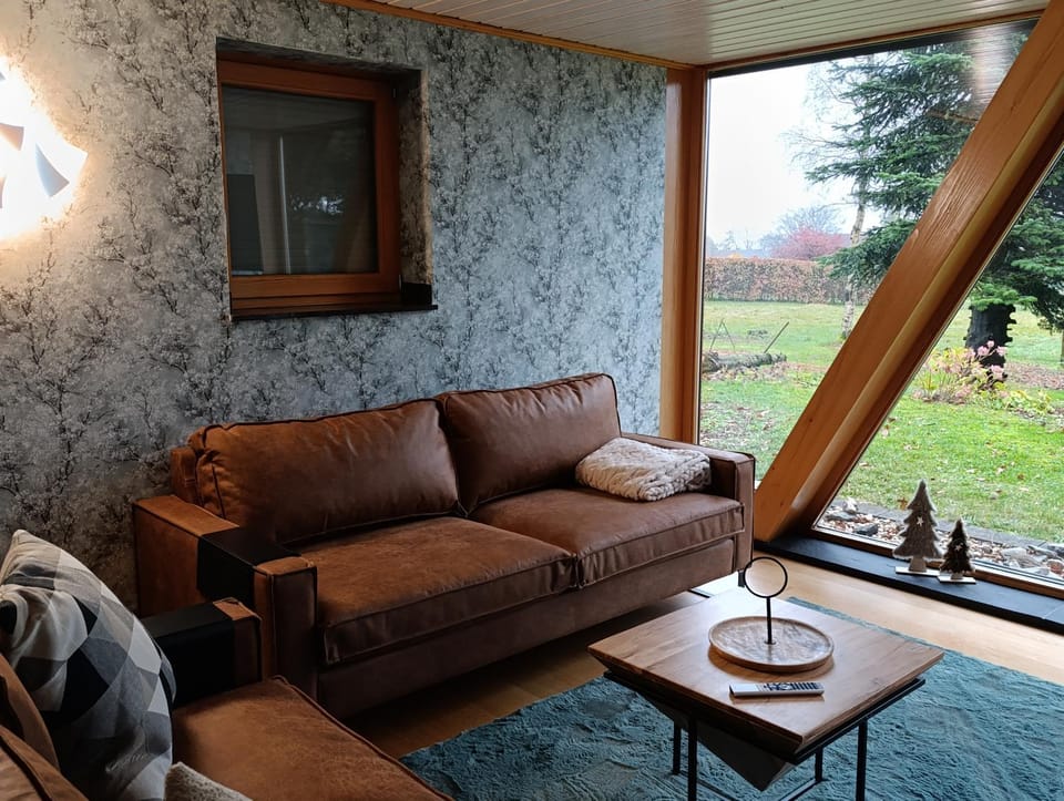 Living room, Seating area, Garden view