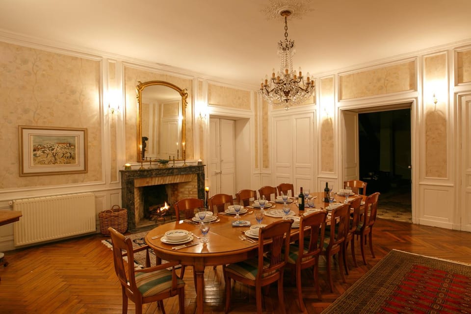 Dining area, Dinner, fireplace