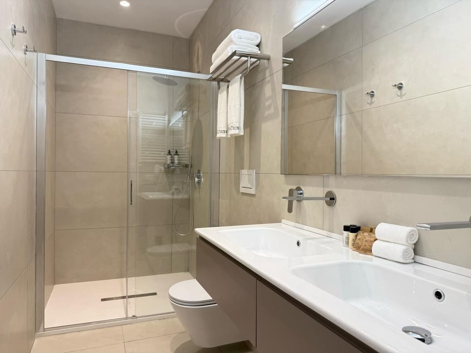 Shower, Toilet, Bathroom, View (from property/room), View (from property/room), hair dryier, heating, heating, towels, towels