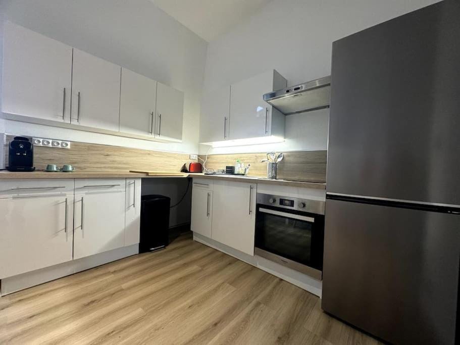 Kitchen or kitchenette, oven, stove, toaster