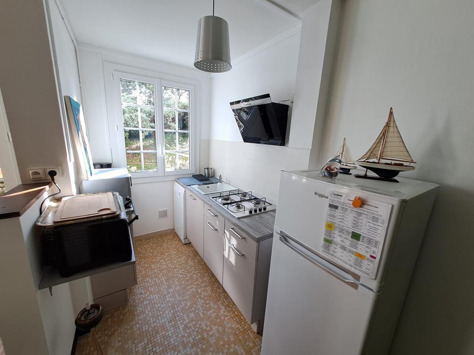 Kitchen or kitchenette, dishwasher, oven, stove