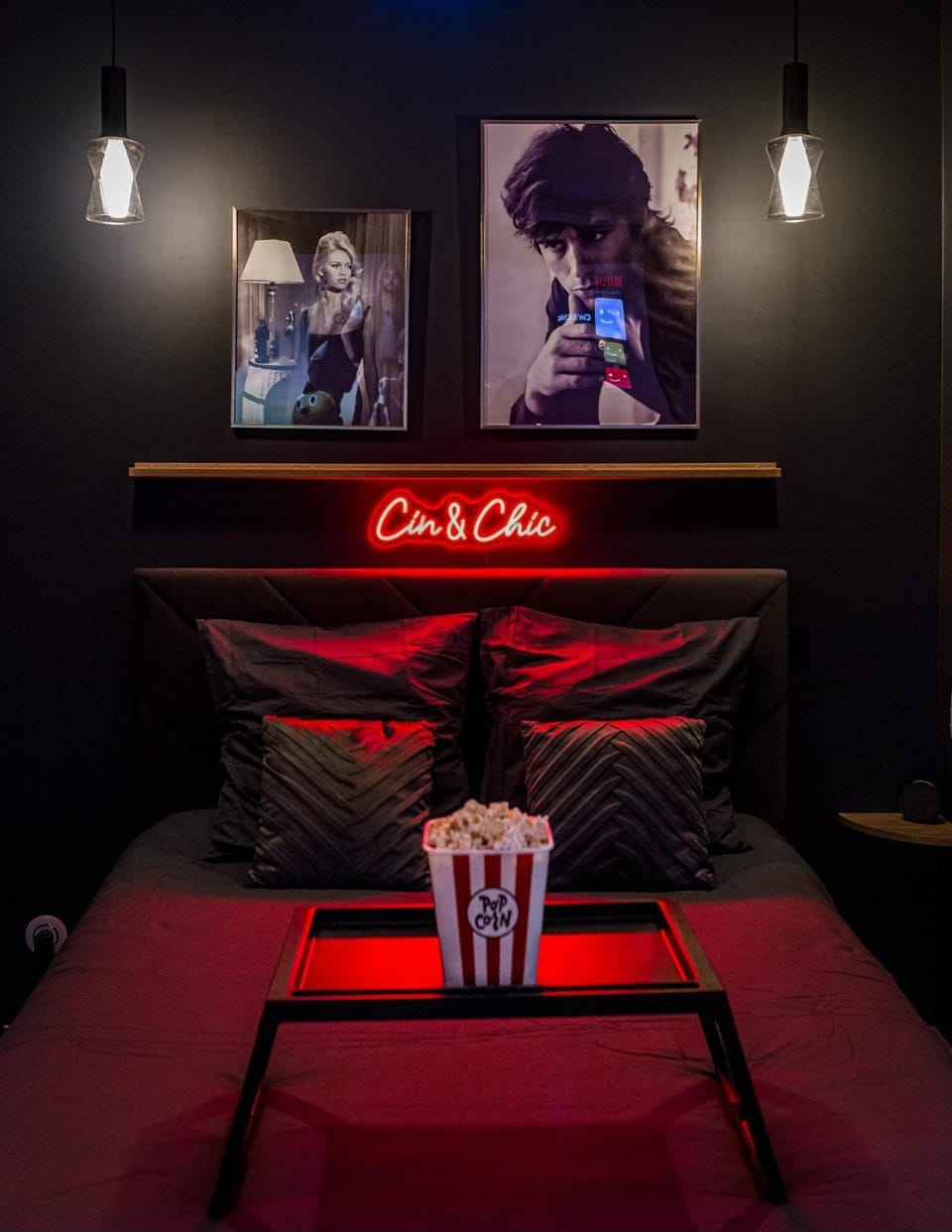 Le Cin et Chic Vidéoprojecteur Popcorn Netflix Apartment in Saint-Étienne