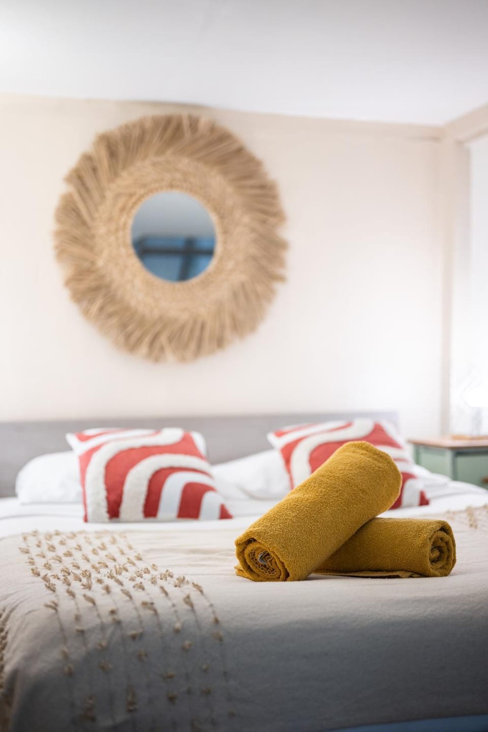 Bed, Photo of the whole room, Bedroom, towels