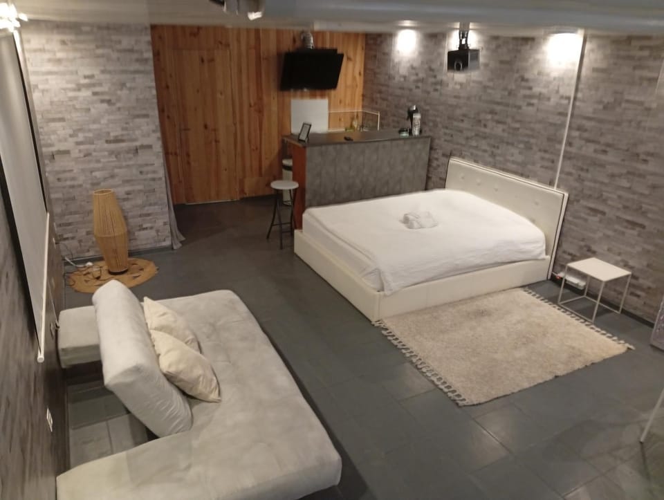 Communal lounge/ TV room, Bed, TV and multimedia, Photo of the whole room, Seating area, Evening entertainment, Bedroom