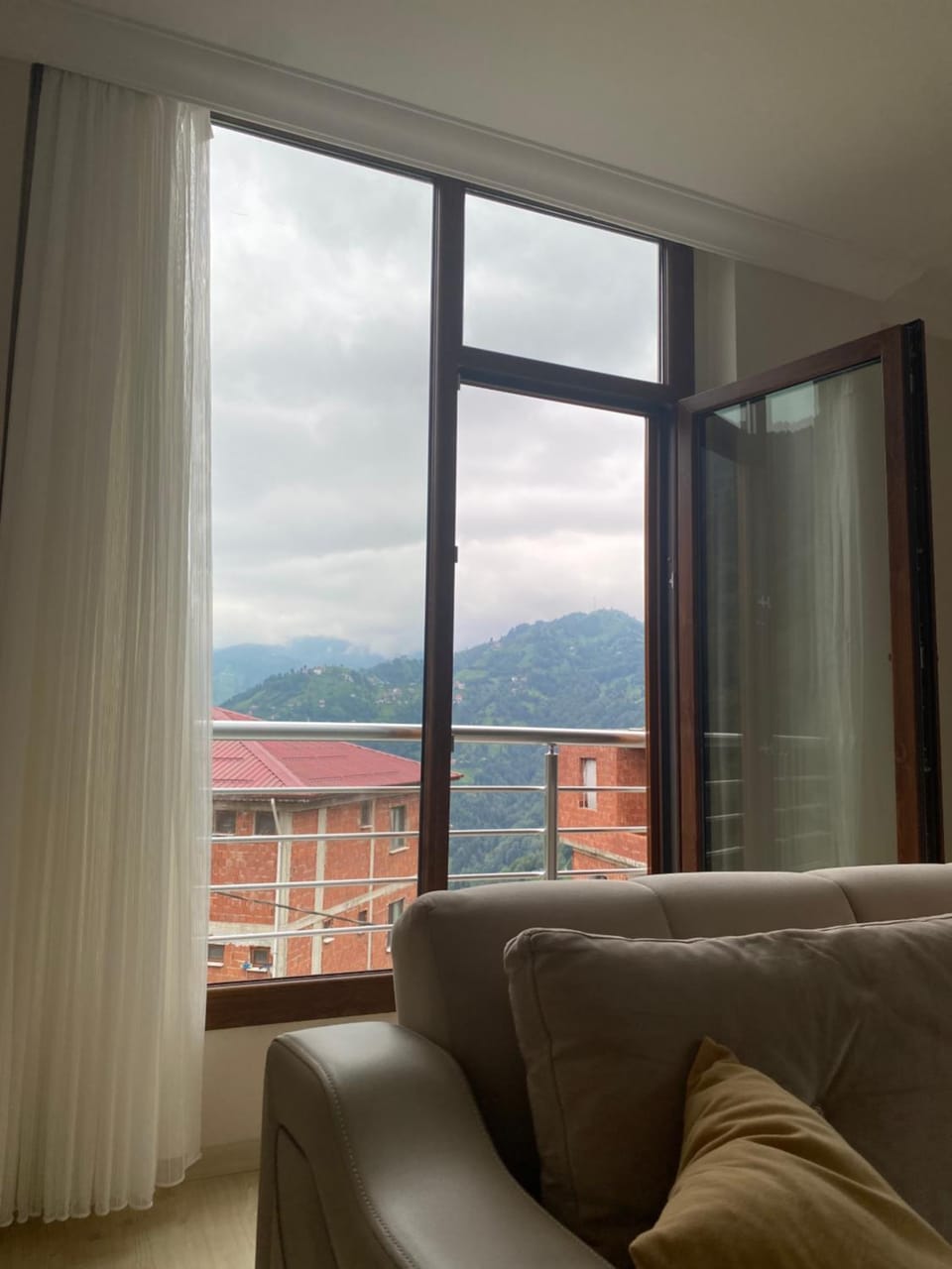 Natural landscape, Living room, Seating area, Mountain view