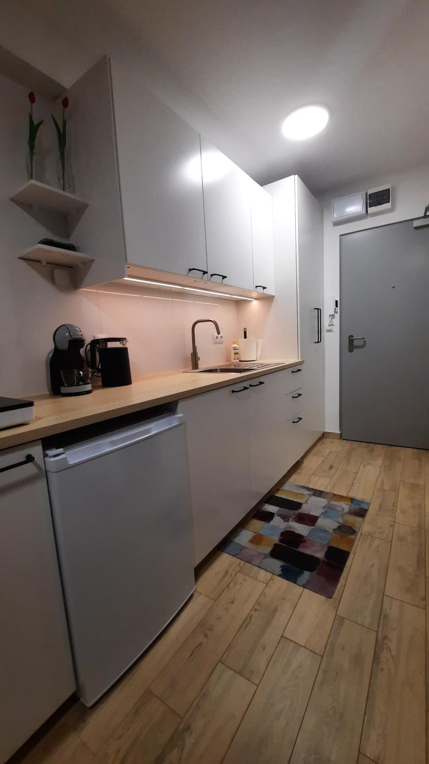 Kitchen or kitchenette, minibar