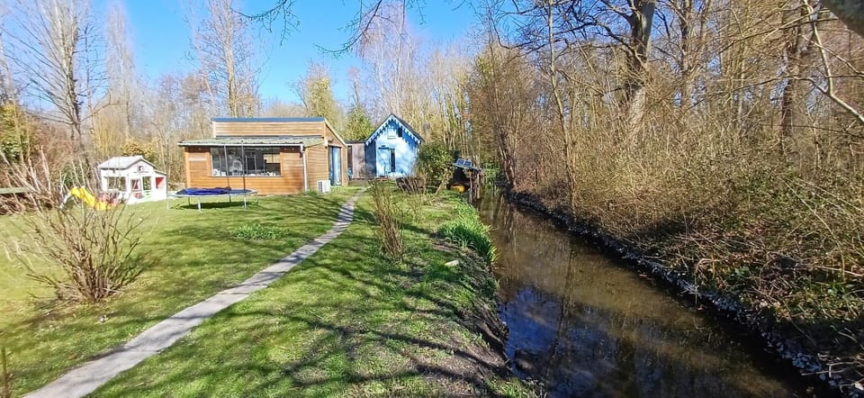 Spring, Natural landscape, Garden, River view