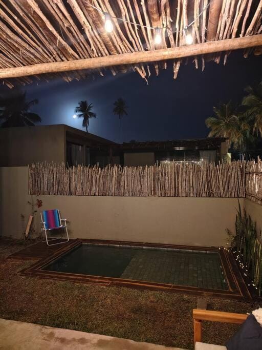 Patio, Night, Garden, Garden view