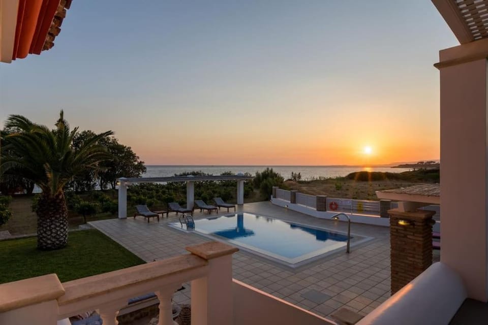 Pool view, Sea view, Swimming pool, Sunset