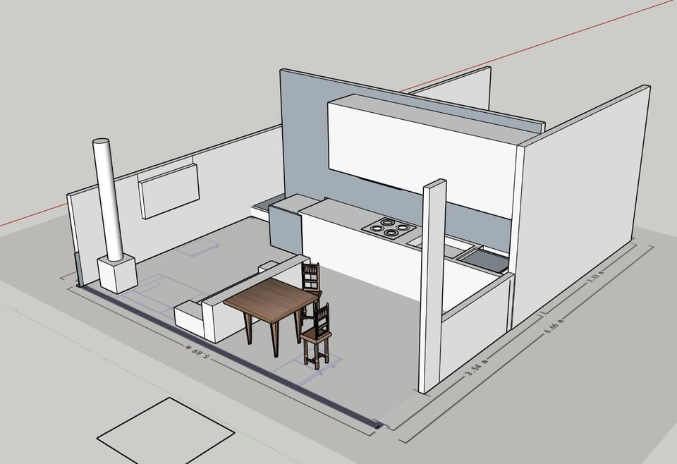 Kitchen or kitchenette, Lounge or bar, Dining area, fireplace