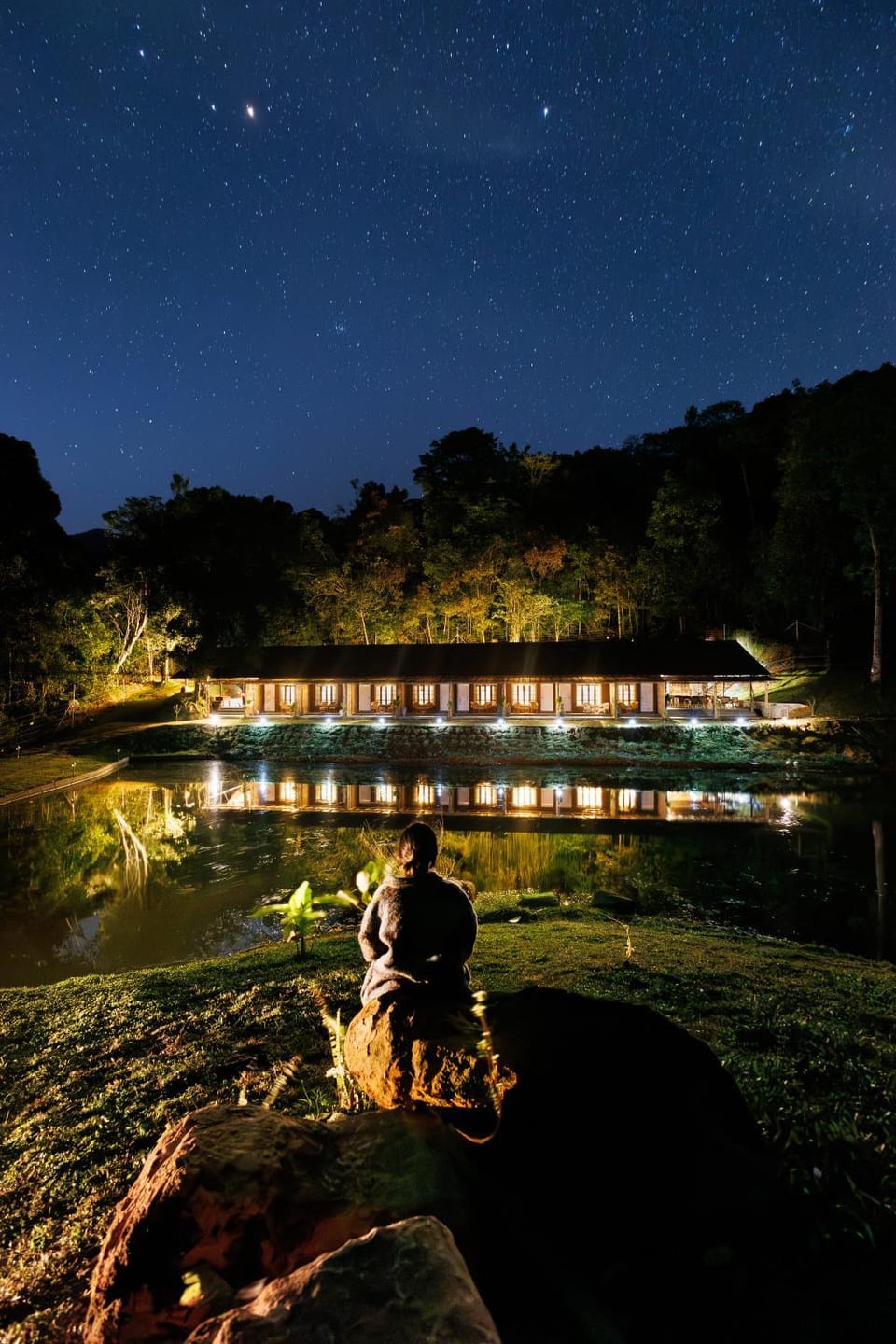 Night, Natural landscape, Lake view