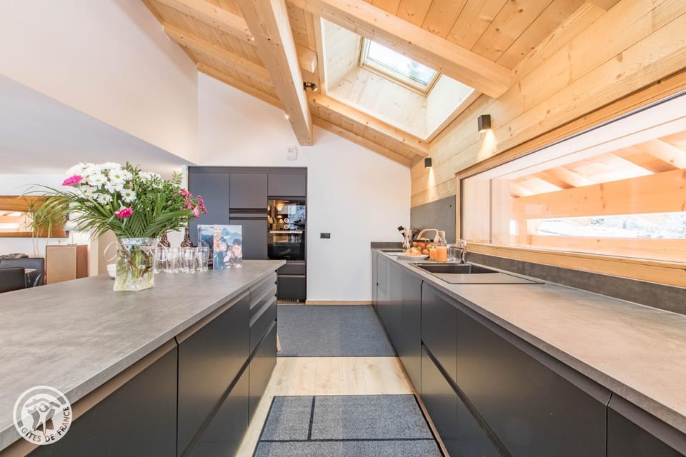 Kitchen or kitchenette, dishwasher, oven, stove