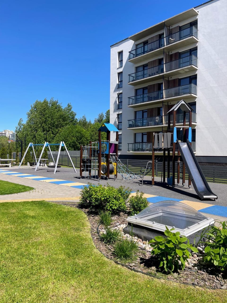 Property building, Natural landscape, Children play ground, Garden view