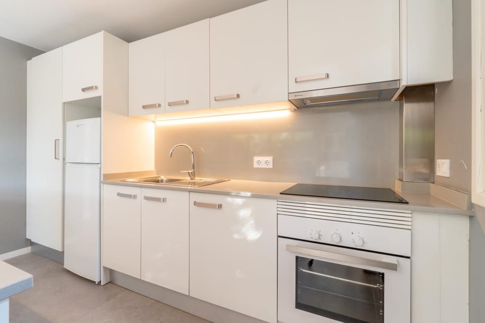 Kitchen or kitchenette, oven, stove