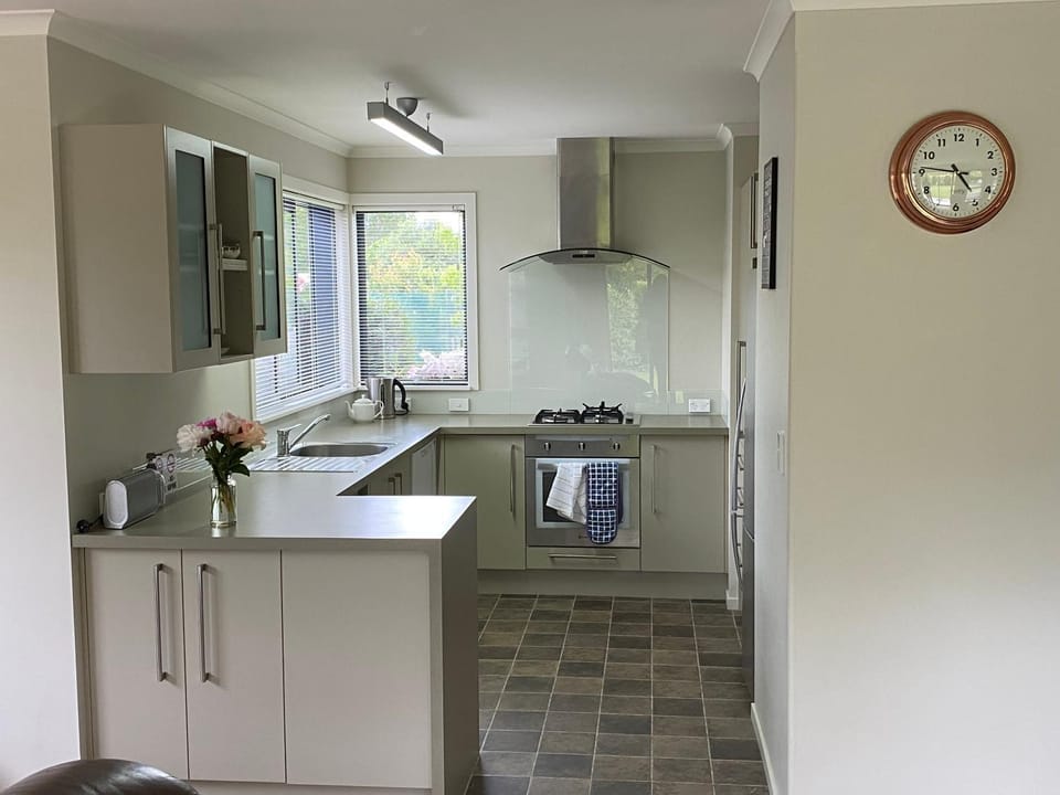 Kitchen or kitchenette, dishwasher, oven, stove
